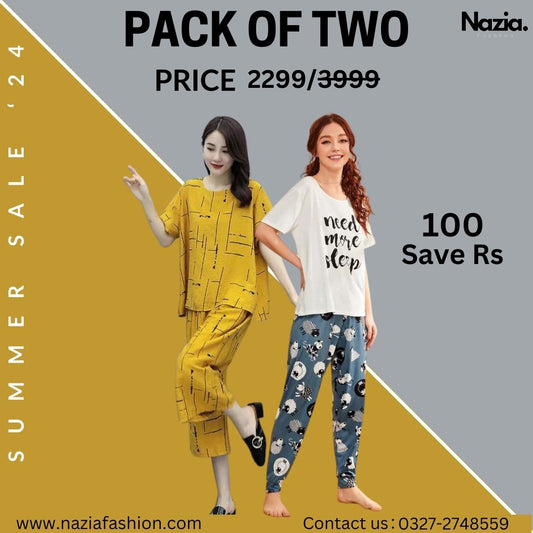 Pack of Two Printed Night Suit Set 8