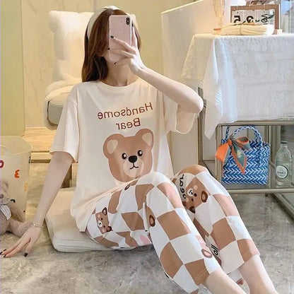 Handsome Bear Printed Pajama Night Suit